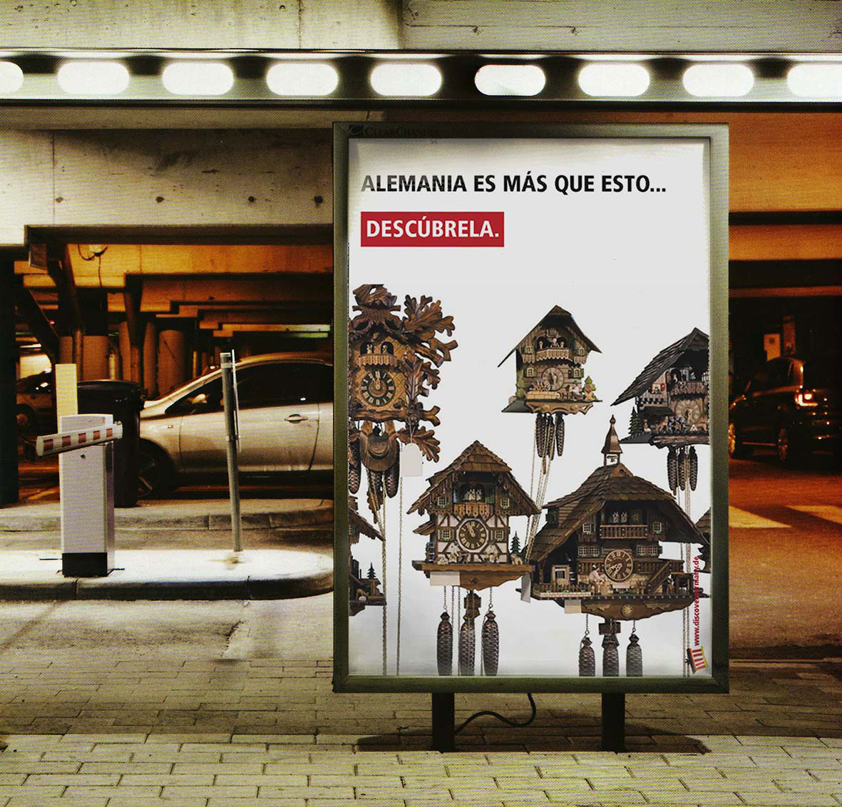 publicidad en marquesina para promoción de turismo en Alemania